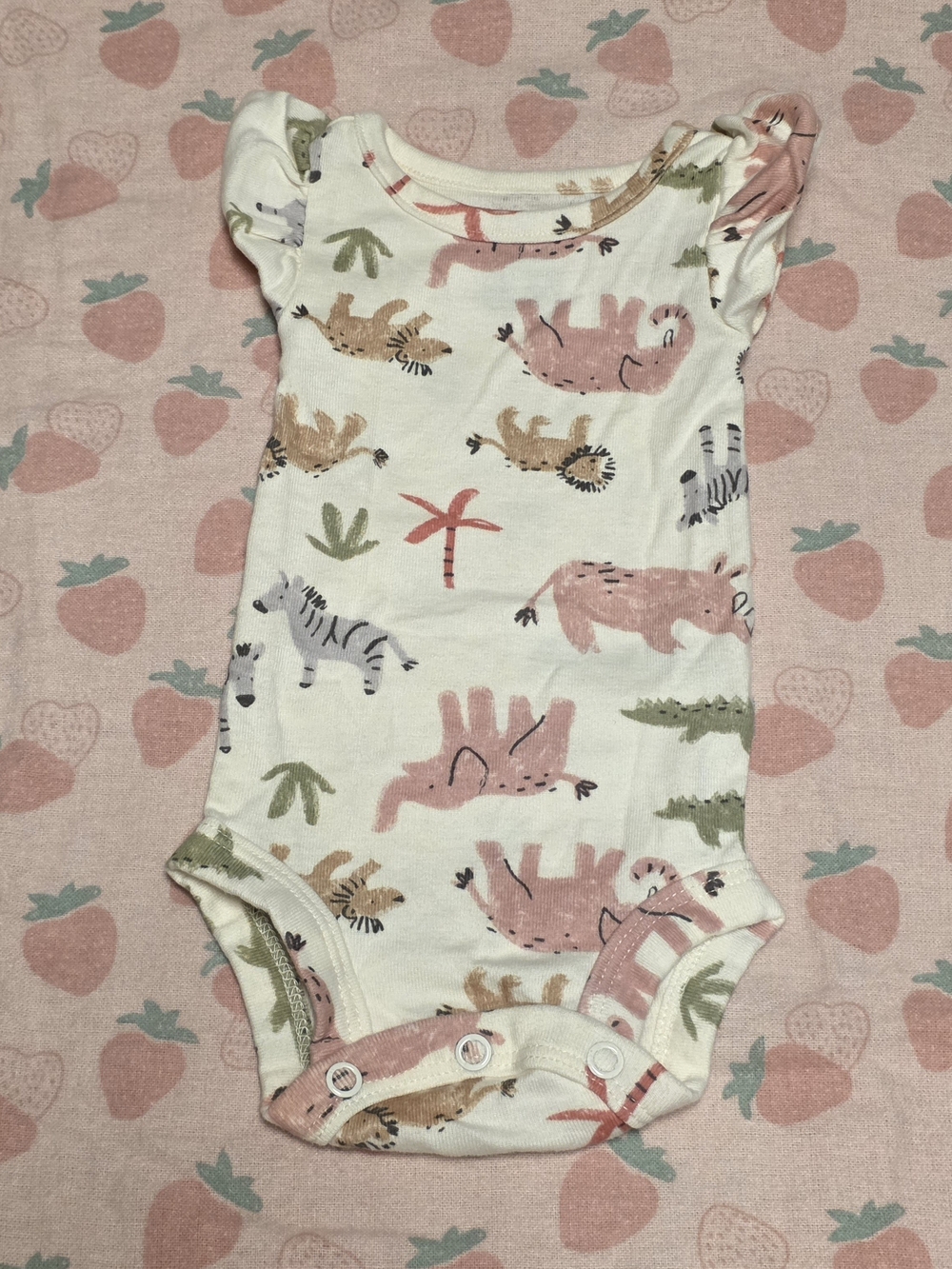 5/$20 Carter's Animal Print Onesies Pink And White